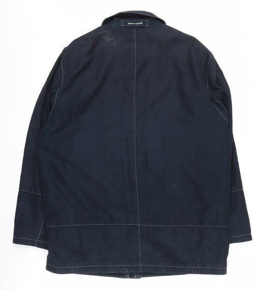 Pierre Cardin Men's Black Mid-Length Overcoat