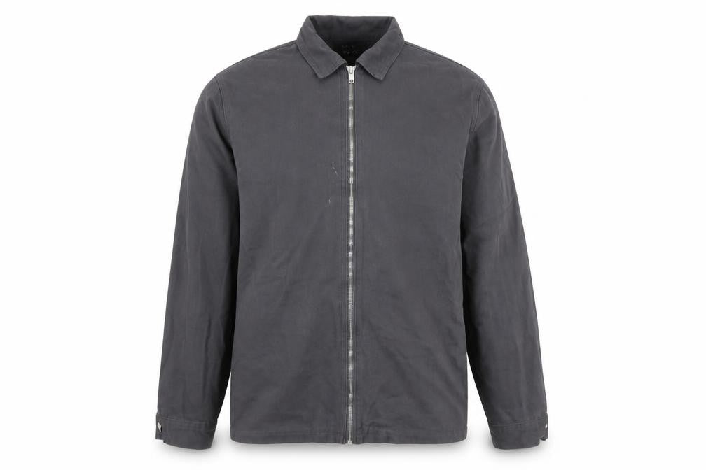 Front view of boohooMAN Men's Grey XS Basic Zip Jacket