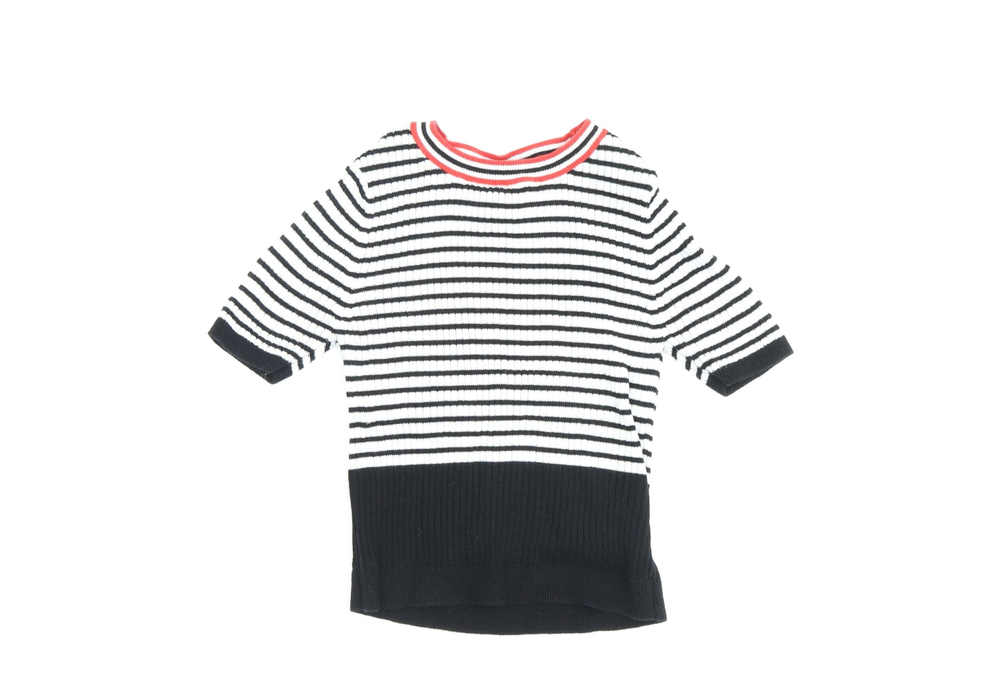 Topshop Women's Black Striped Pullover Jumper Size 6