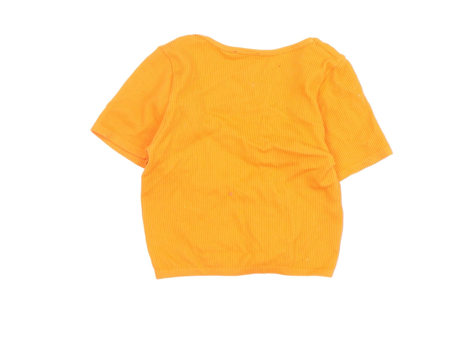 Zara Women's Orange Cropped T-Shirt, Size M-L