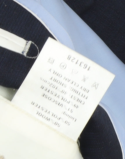 Daniel Hechter Men's Blue Wool Blazer, 40S Business Formal