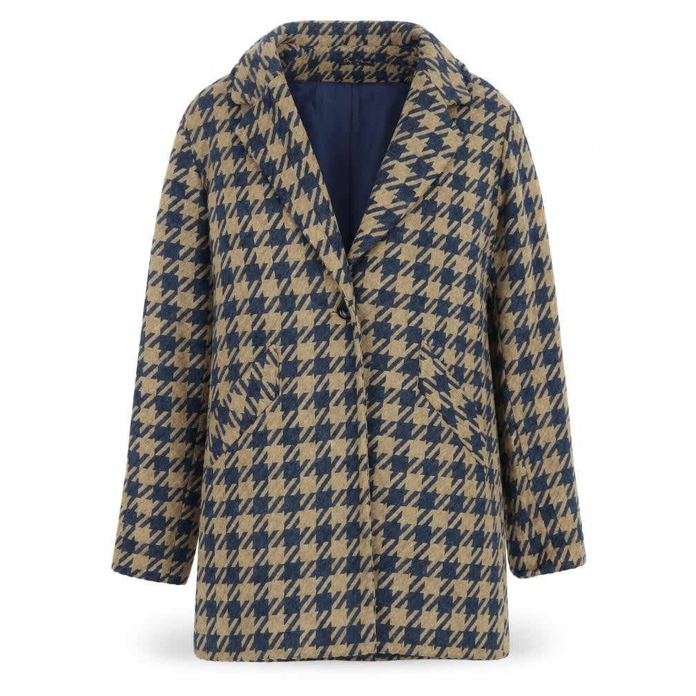 Front view of Miss Selfridge Women's Multicoloured Check Coat, size 12