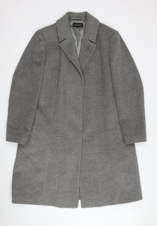 Jaeger Women's Grey Wool Long Coat, Size 16