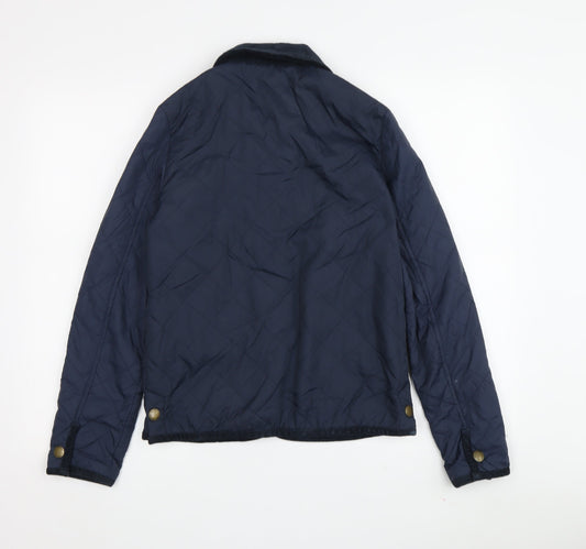 Jack Wills Women's Quilted Jacket Blue Size 8
