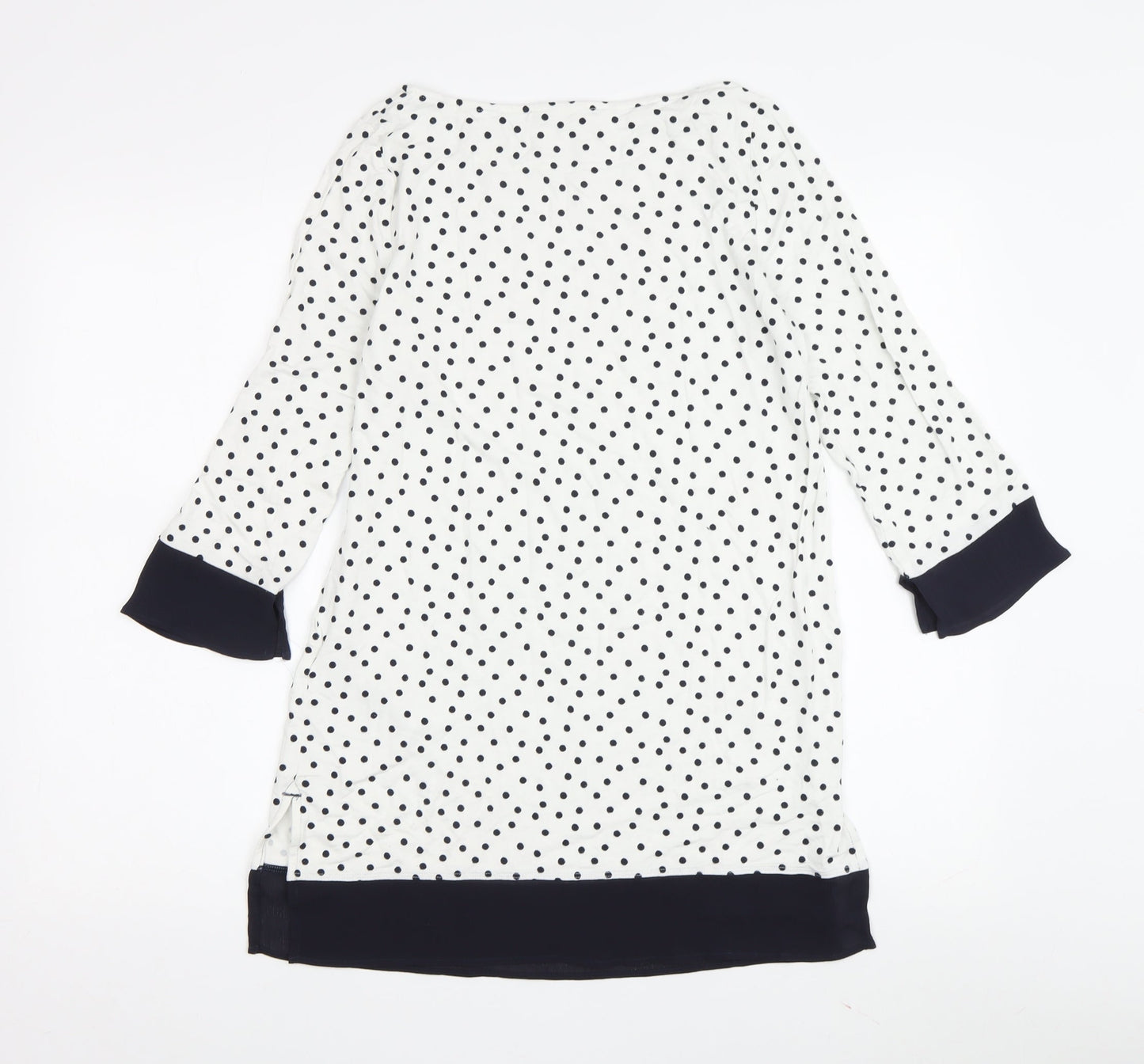 Marks and Spencer Women's White Polka Dot Blouse, Size 6