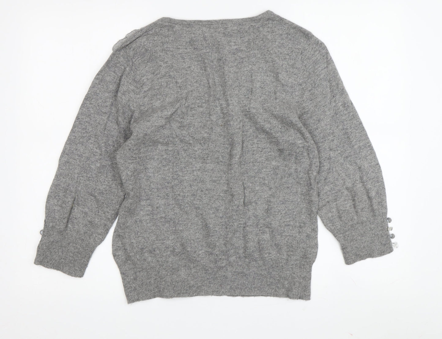 Per Una Women’s Grey Knit Pullover Jumper Size 14