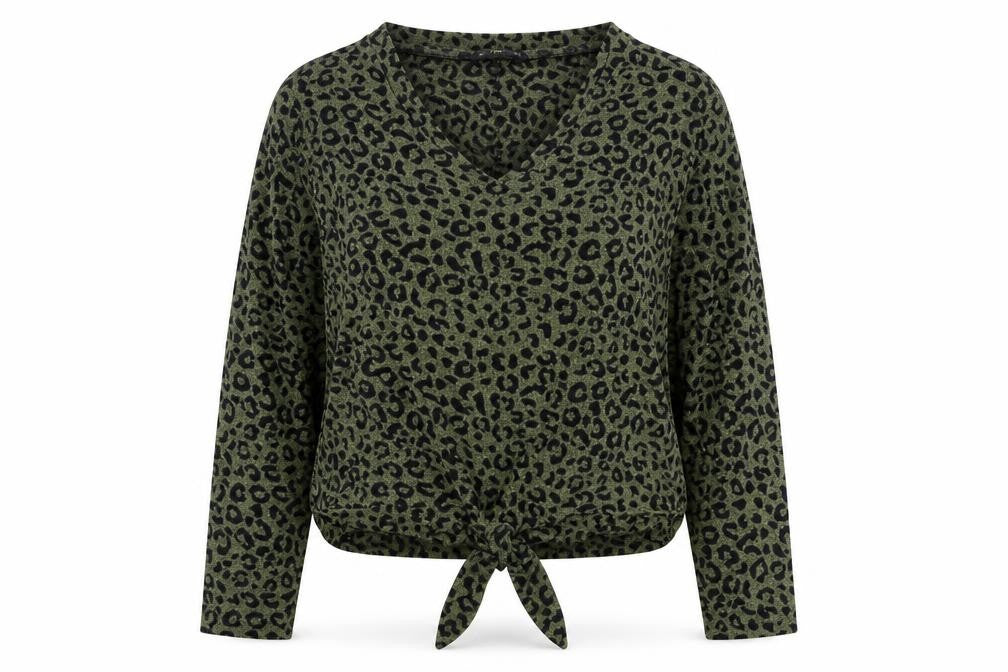 Stylish Green Animal Print Women's T-Shirt UK 14