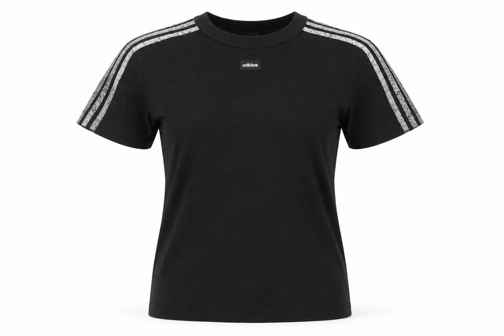 Unisex Adultss UK Size S adidas Black 100% Cotton T-Shirt