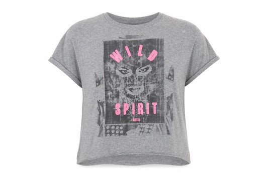 Womens UK Size XS Diesel Grey 100% Cotton T-Shirt