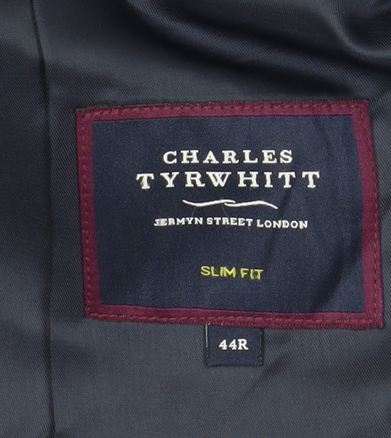 Charles Tyrwhitt Blue Plaid Slim Fit Wool Blazer 44R