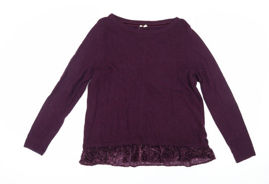 White Stuff Women's Purple Pullover Jumper Size 16
