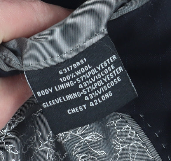 Pierre Cardin Men's Black Blazer 42 Long Business Wedding