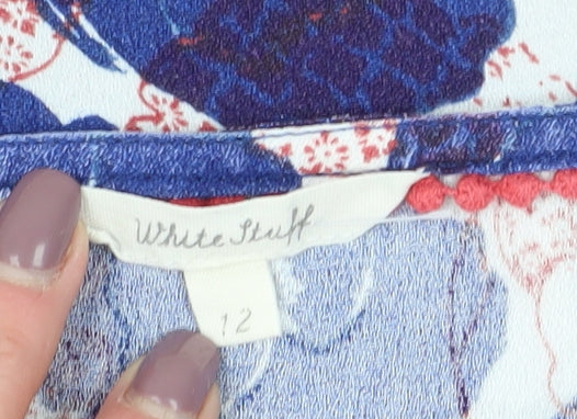 Womens UK Size 12 White Stuff Blue Viscose Blouse