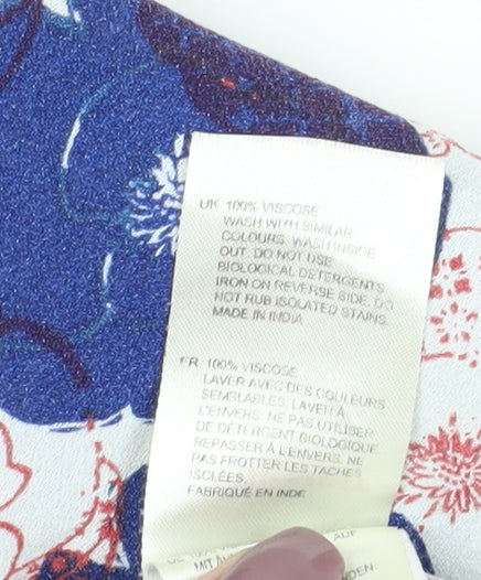 Womens UK Size 12 White Stuff Blue Viscose Blouse