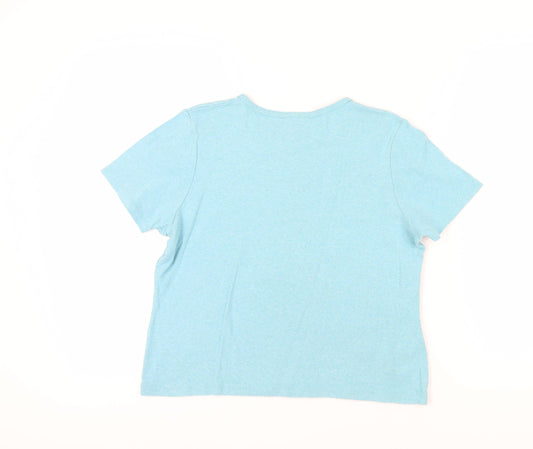 Laura Ashley Women's Blue T-Shirt, Size L, Casual Comfortable Fit