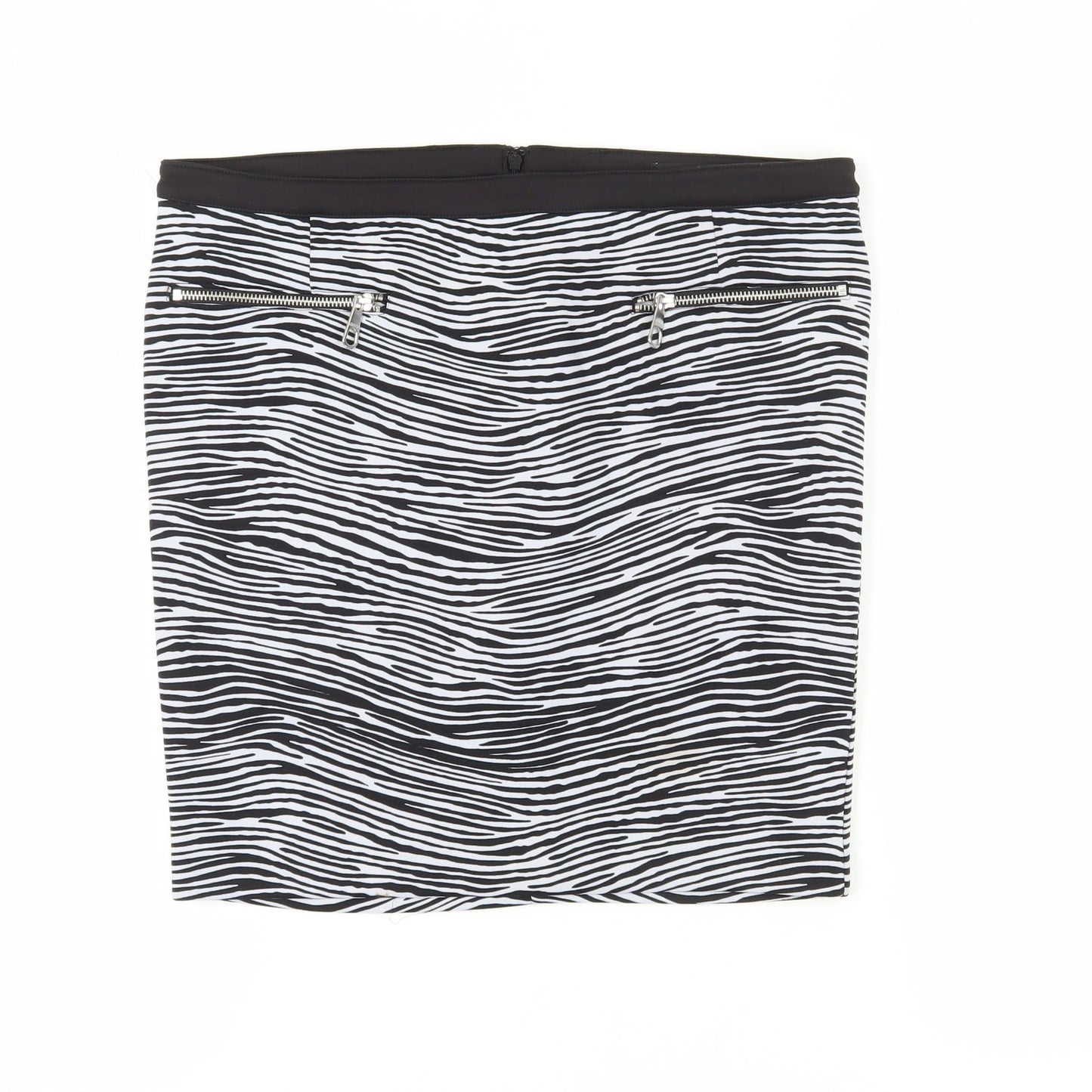 Guess Women's Black Zebra Print Pencil Skirt L