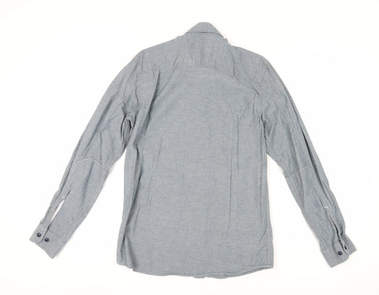 Jack & Jones Men's Grey Cotton Button-Up Shirt M