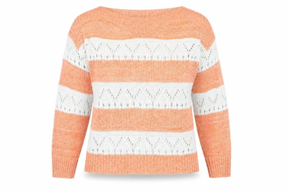 Womens UK 8 Regular White Stuff Orange Pullover Open-Knit