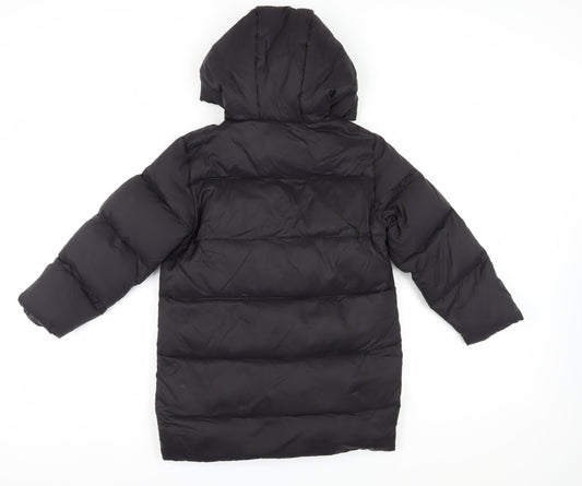Zara Girls Black Hooded Puffer Jacket Size 8 Winter Coat
