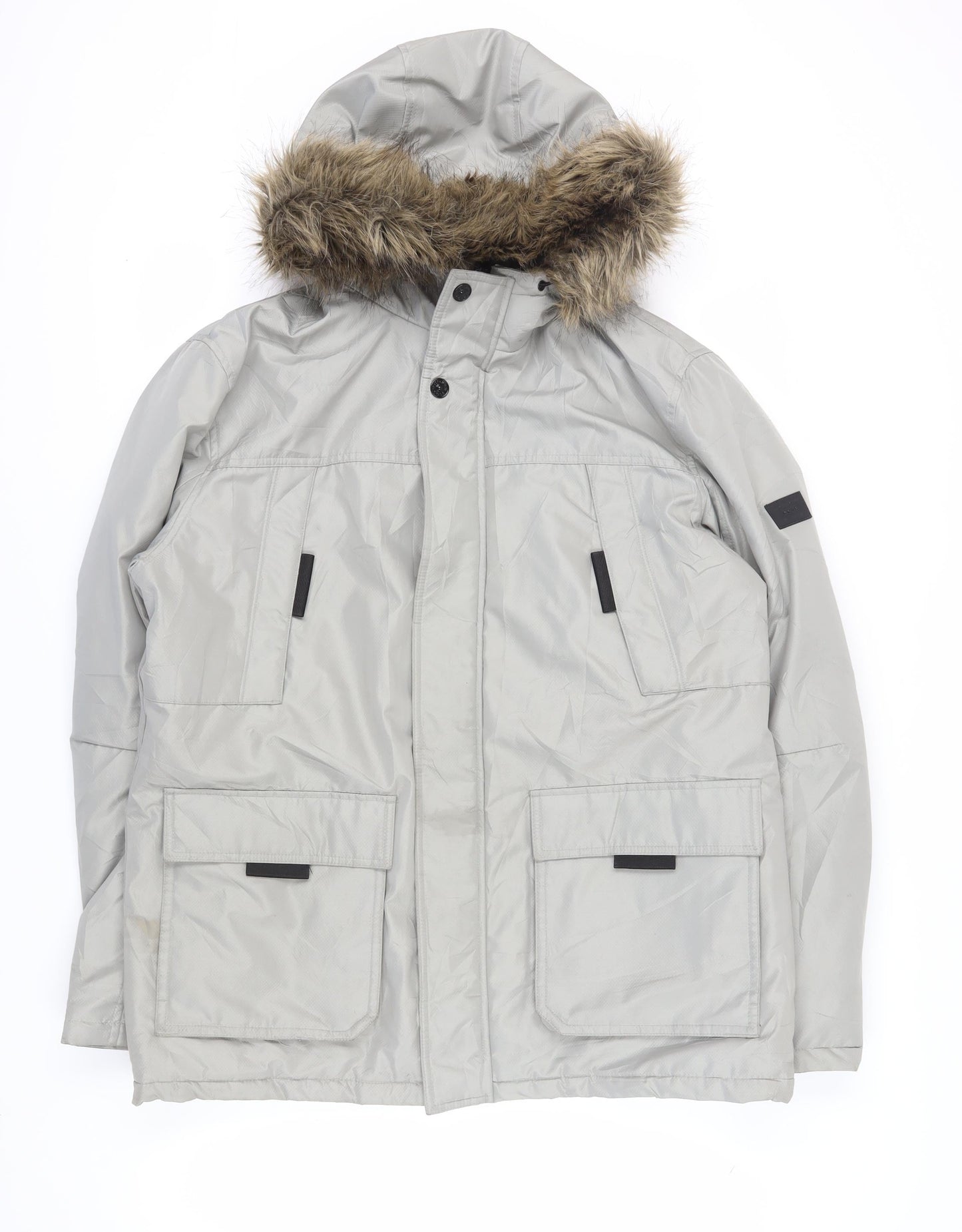 Jack & Jones Men's Grey Parka Jacket XL