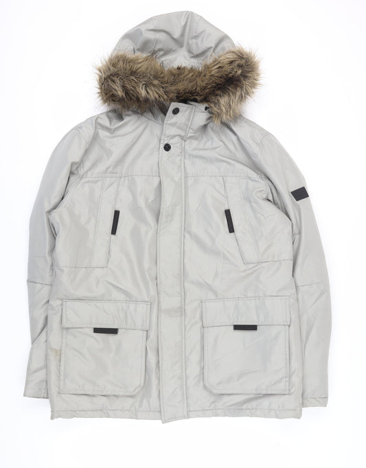Jack & Jones Men's Grey Parka Jacket XL