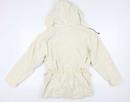 DKNY JEANS Women's Ivory Parka Jacket Small