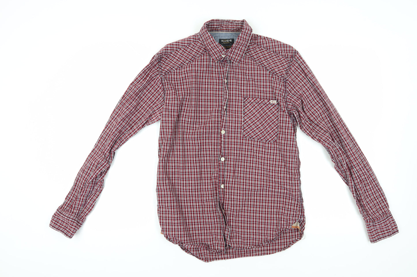 Vintage Co. Men's Red Check Long Sleeve Shirt L