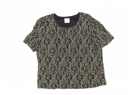 Eastex Women's Black Floral Blouse Size 16