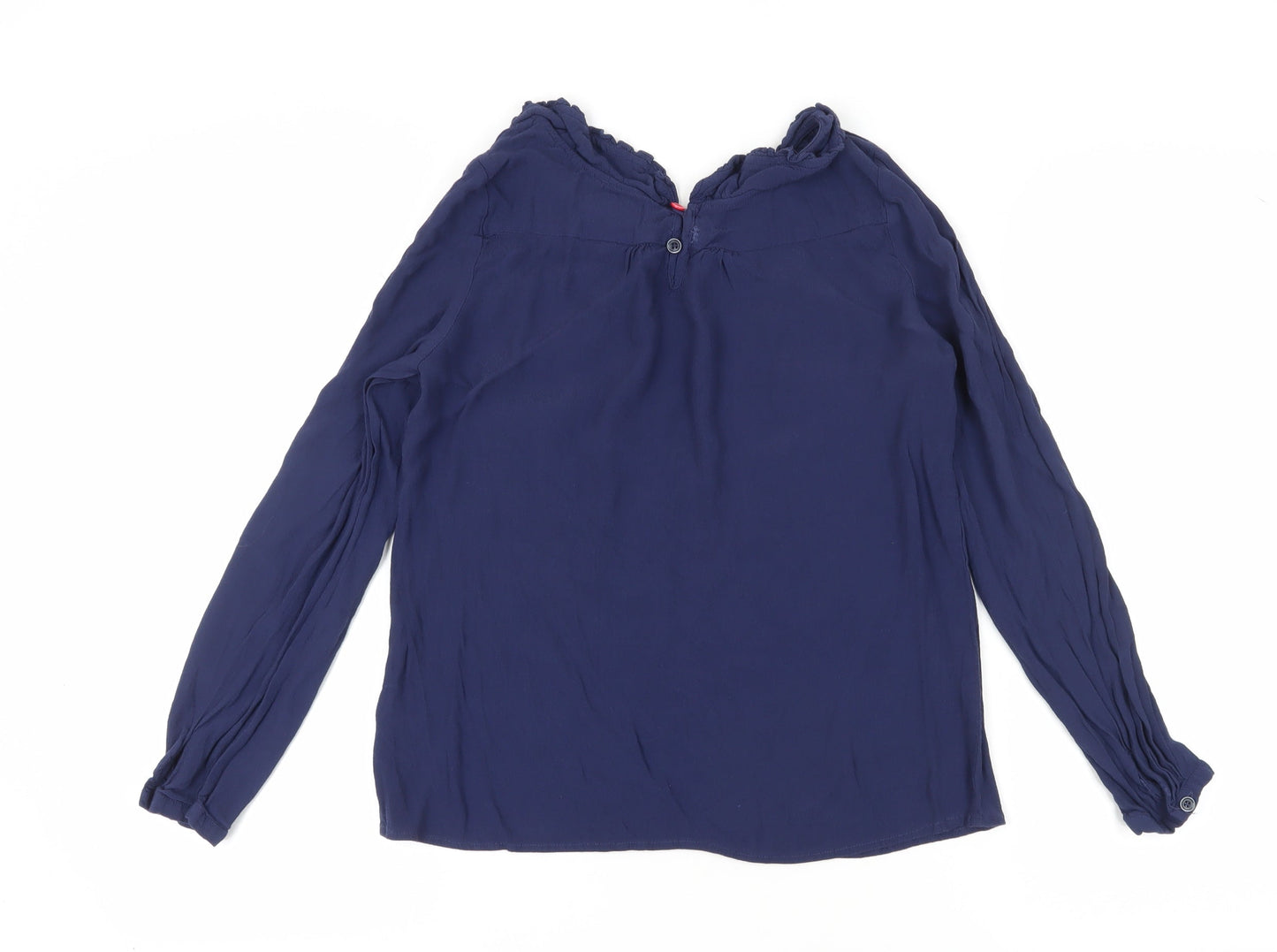 Joules Women's Blue Long Sleeve Viscose Top UK 12