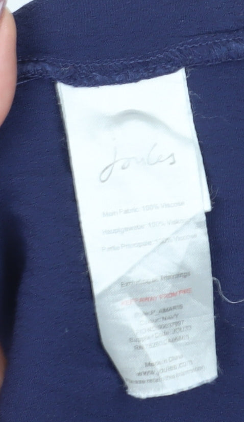 Joules Women's Blue Long Sleeve Viscose Top UK 12