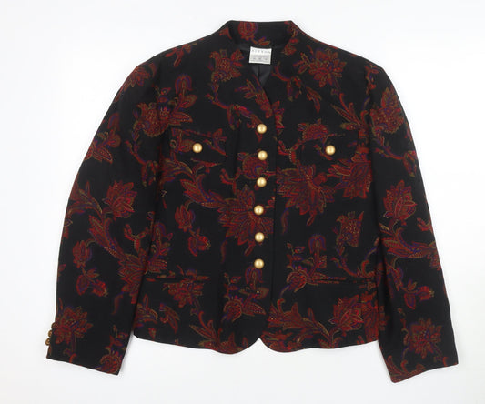 Alexon Women's Black Floral Suit Jacket Size 14