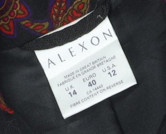 Alexon Women's Black Floral Suit Jacket Size 14
