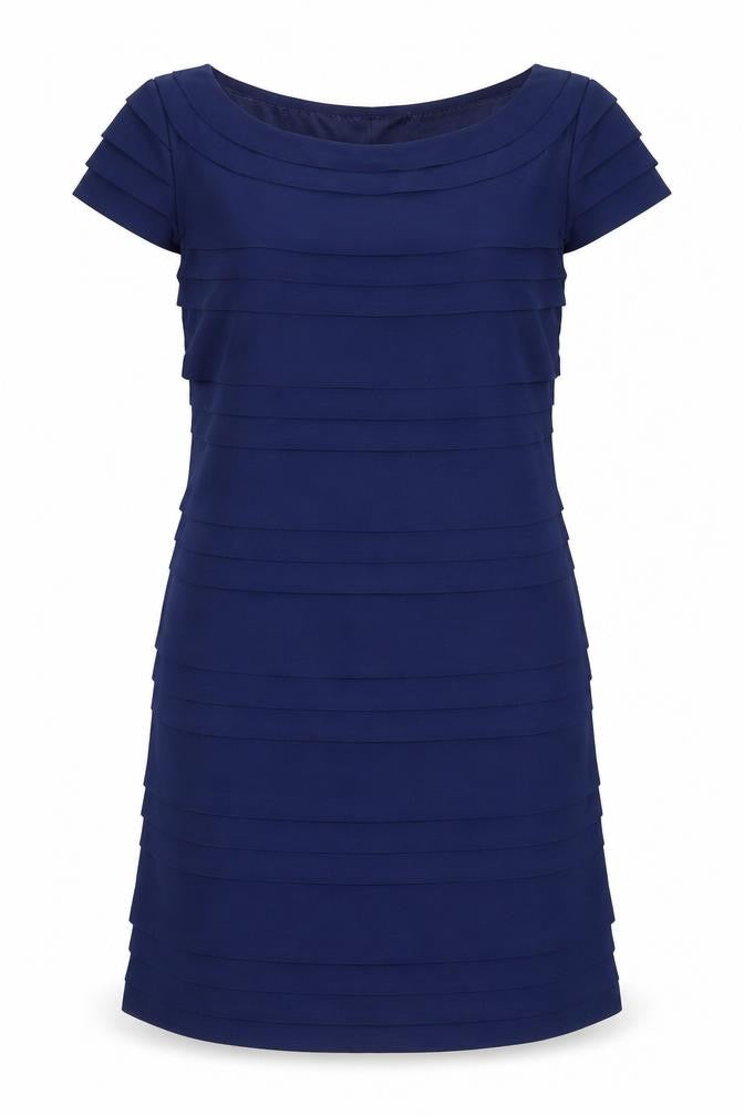 Front view of French Connection Women's Blue Short Sheath Dress, size 8