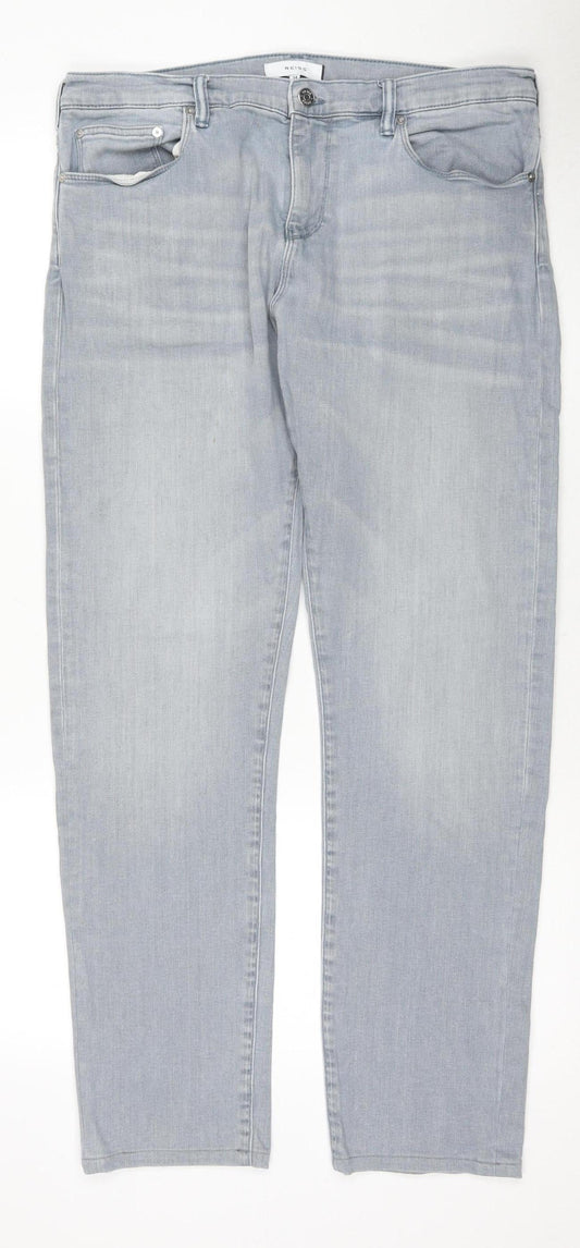Reiss Men's Blue Slim Fit Straight Jeans, Size 34