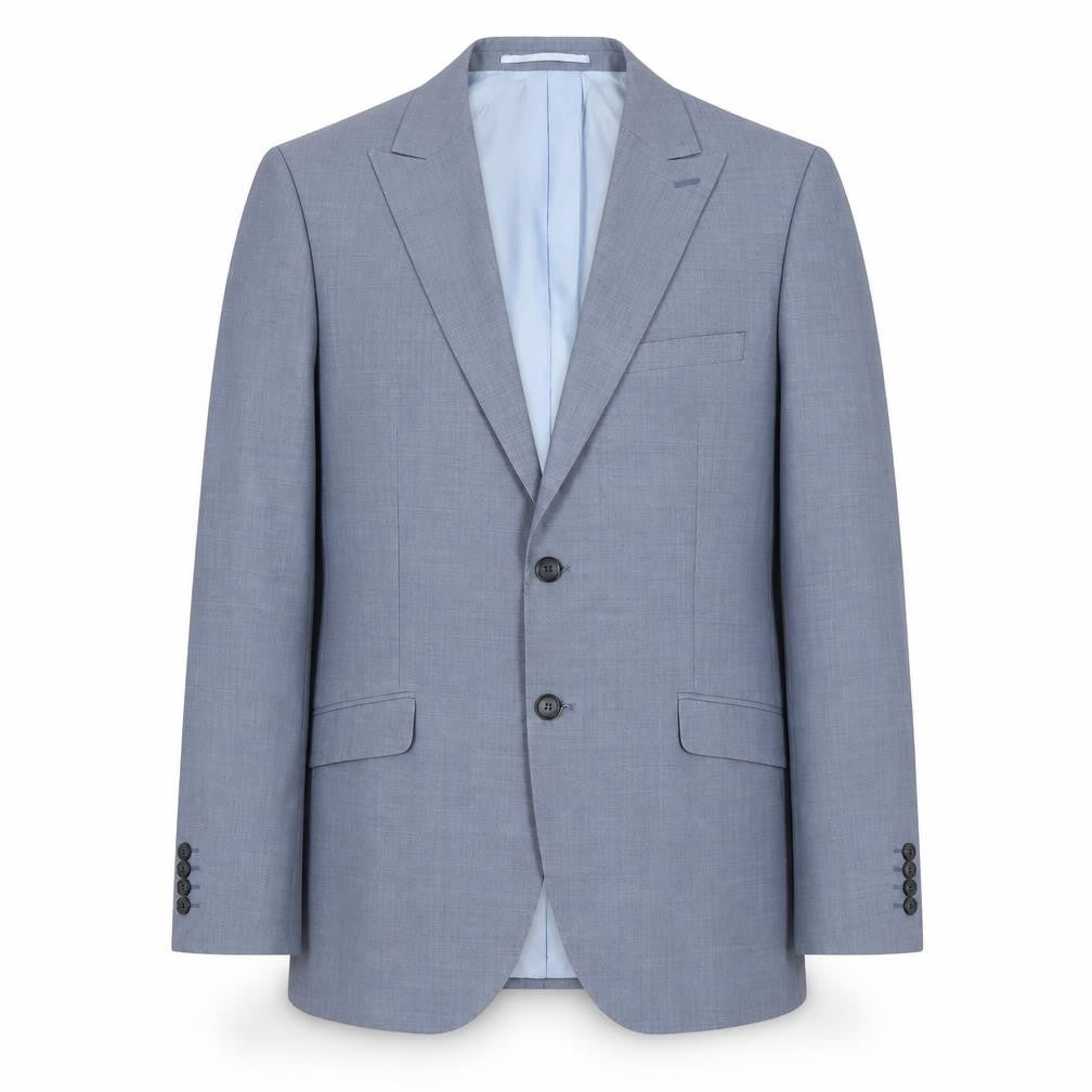Mens 42 Chest Regular Moss London Blue Two-Button Blazer