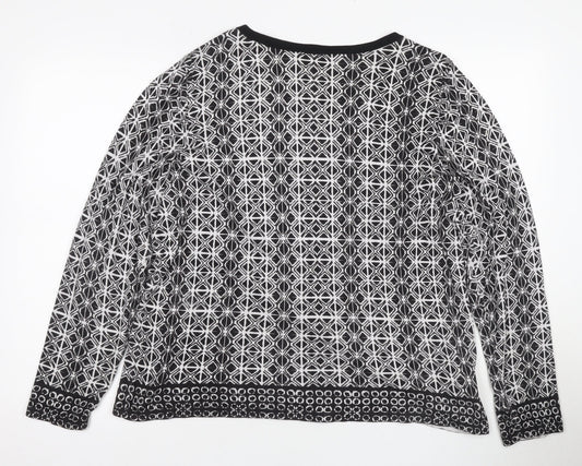 Laura Ashley Women's Black Geometric Blouse Size 20