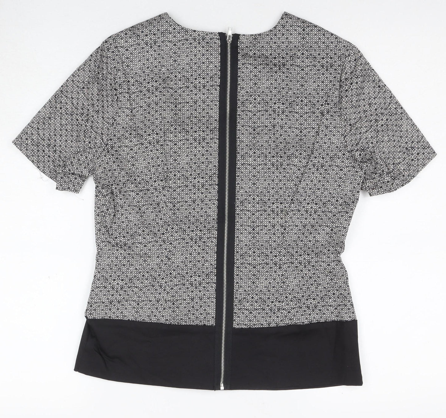 Kew 159 Women's Black & White Geometric Blouse Size 10