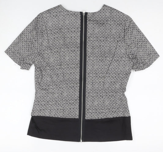 Kew 159 Women's Black & White Geometric Blouse Size 10