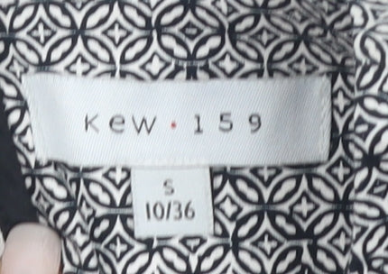 Kew 159 Women's Black & White Geometric Blouse Size 10