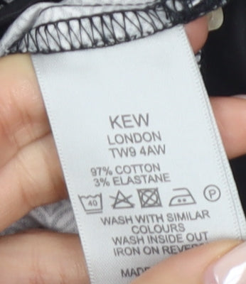 Kew 159 Women's Black & White Geometric Blouse Size 10