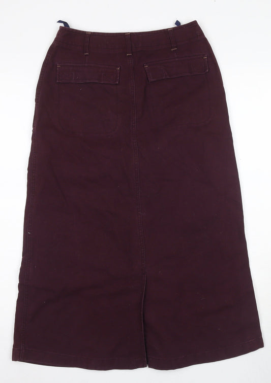 Boden Women's Purple Midi Cotton Pencil Skirt, Size 12