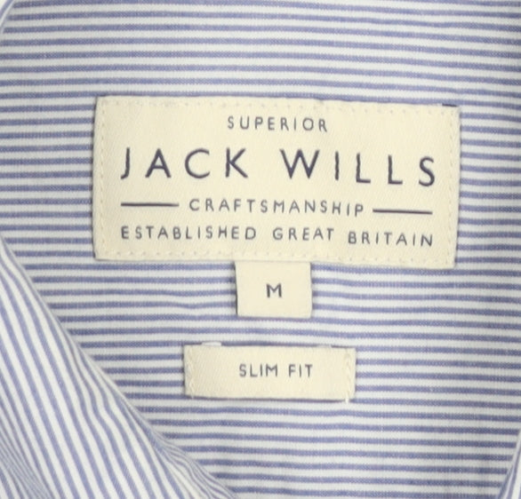 Jack Wills Men's Slim Fit Blue Striped Dress Shirt M