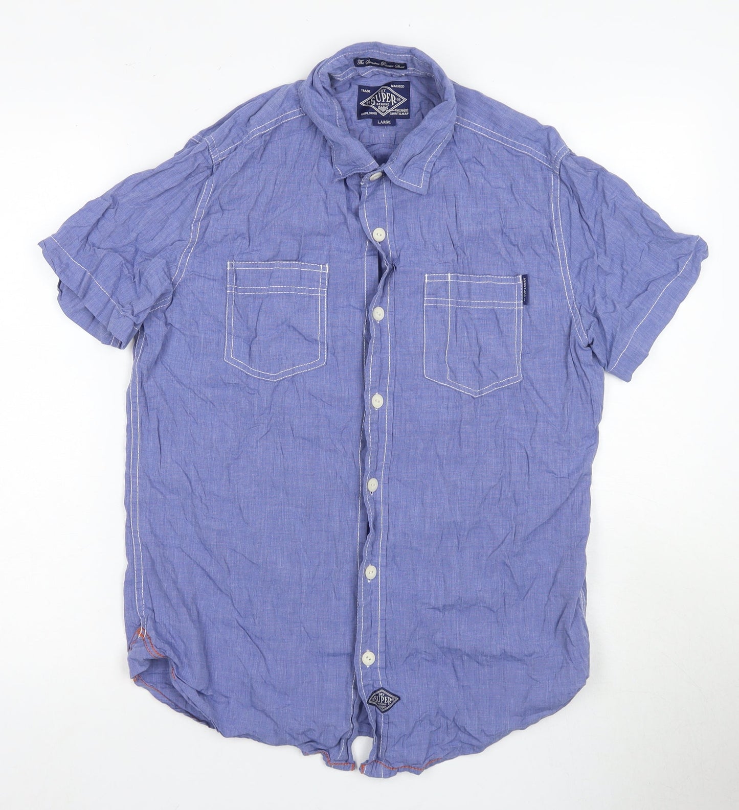 Super Genuine Goods Men's Blue L Button-Up Shirt