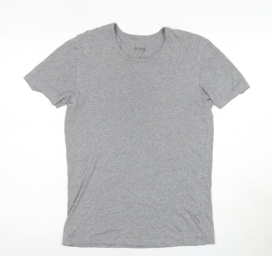 BOSS Men's Grey Short Sleeve Crew Neck T-Shirt, Size S