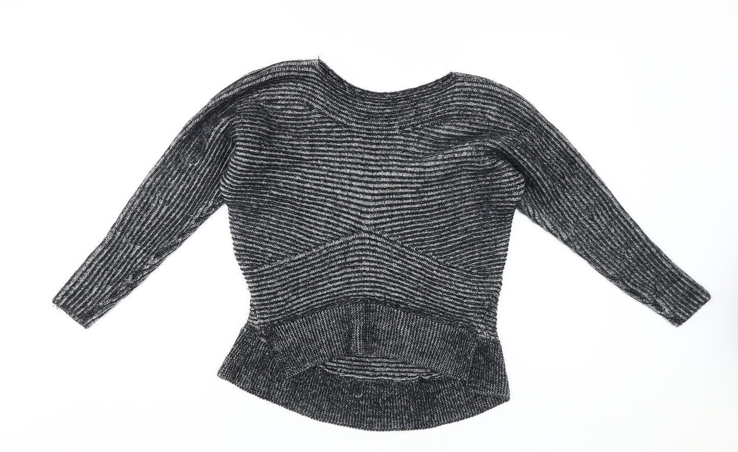 AllSaints Women's Black XS Striped Merino Pullover