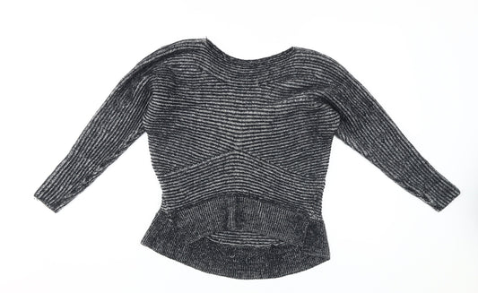 AllSaints Women's Black XS Striped Merino Pullover