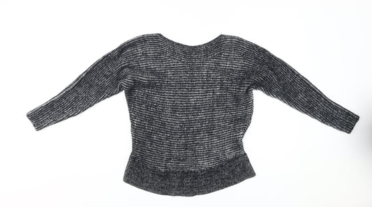 AllSaints Women's Black XS Striped Merino Pullover