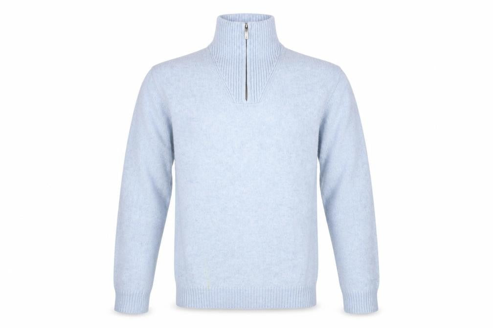 Front view of GANT Men's Blue High Neck Jumper M Knit Cotton Blend