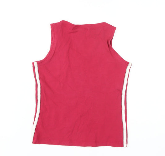 Adidas Women's Pink V-Neck Tank - Size 6