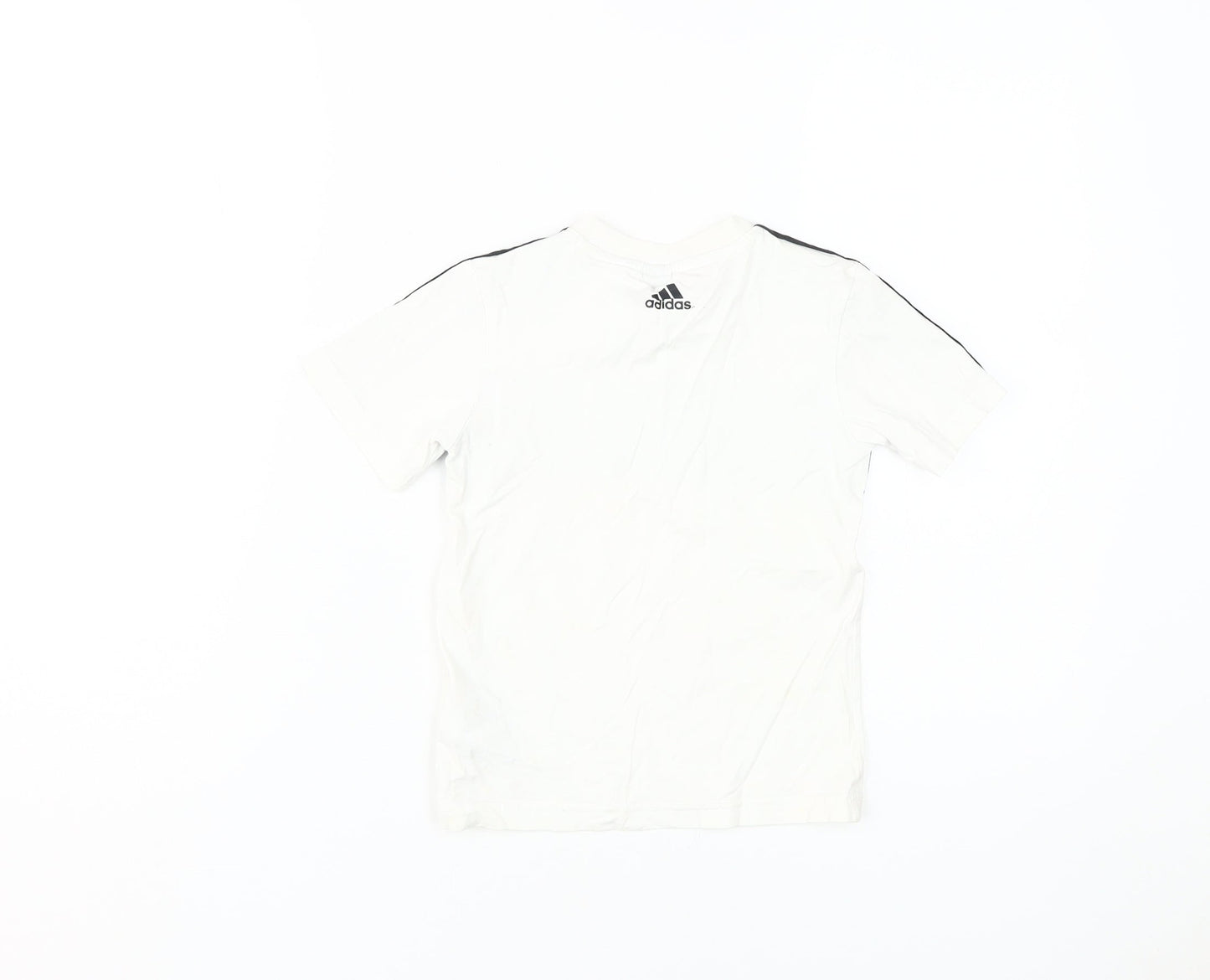 Adidas Boys White Graphic T-Shirt, Size 5-6 Years